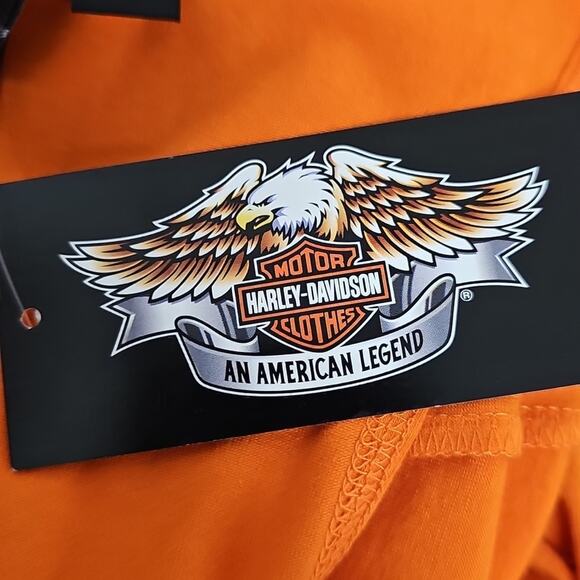 Harley-Davidson Women Orange w/Rose Print Embellished Tank Top Size XL (NWT) - Picture 7 of 9